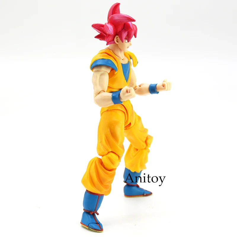 S.H.Figuarts Dragon Ball Super Saiyan God Son Goku Red Hair figure Toy Gift 15CM