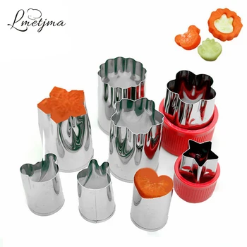 

LMETJMA Vegetable Cutter Shapes DIY Cookie Cutters Vegetable Fruit Presses Mold Decorative Flower For Kids Food Making CU0005
