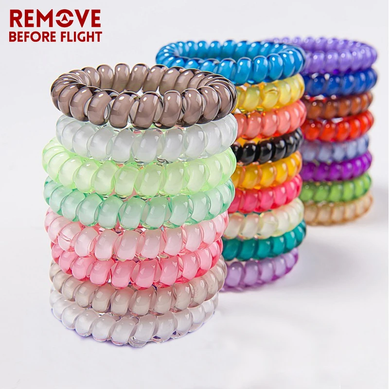5 Pcs Fashion Candy Color Bracelet Holder Telephone Wire Chains Jewelry