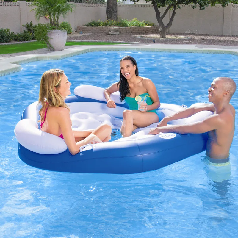 new Inflatable Air Mattress Swimming Sea Bed floats inflatable island raft pool party toys accessory for adults children