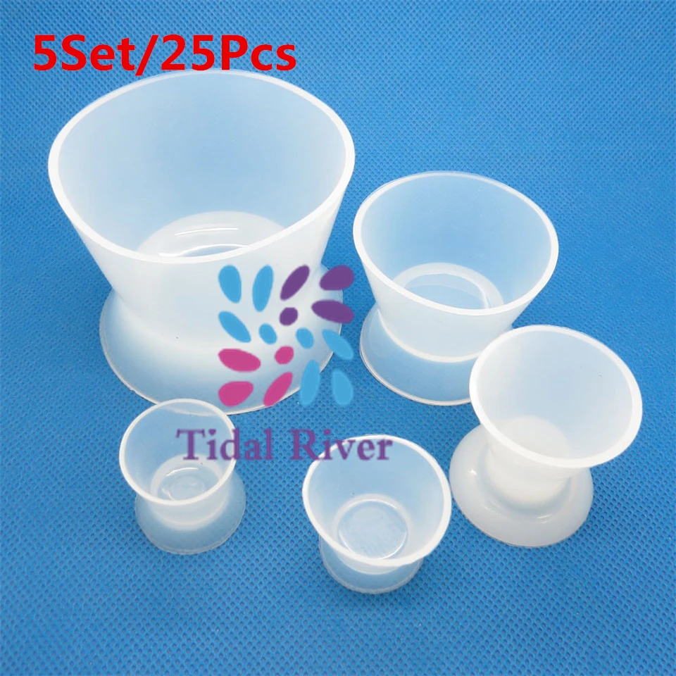 Dental Lab 25Pcs/5Sets Silicone Mixing Bowl Cup FOR Dentistry in Teeth