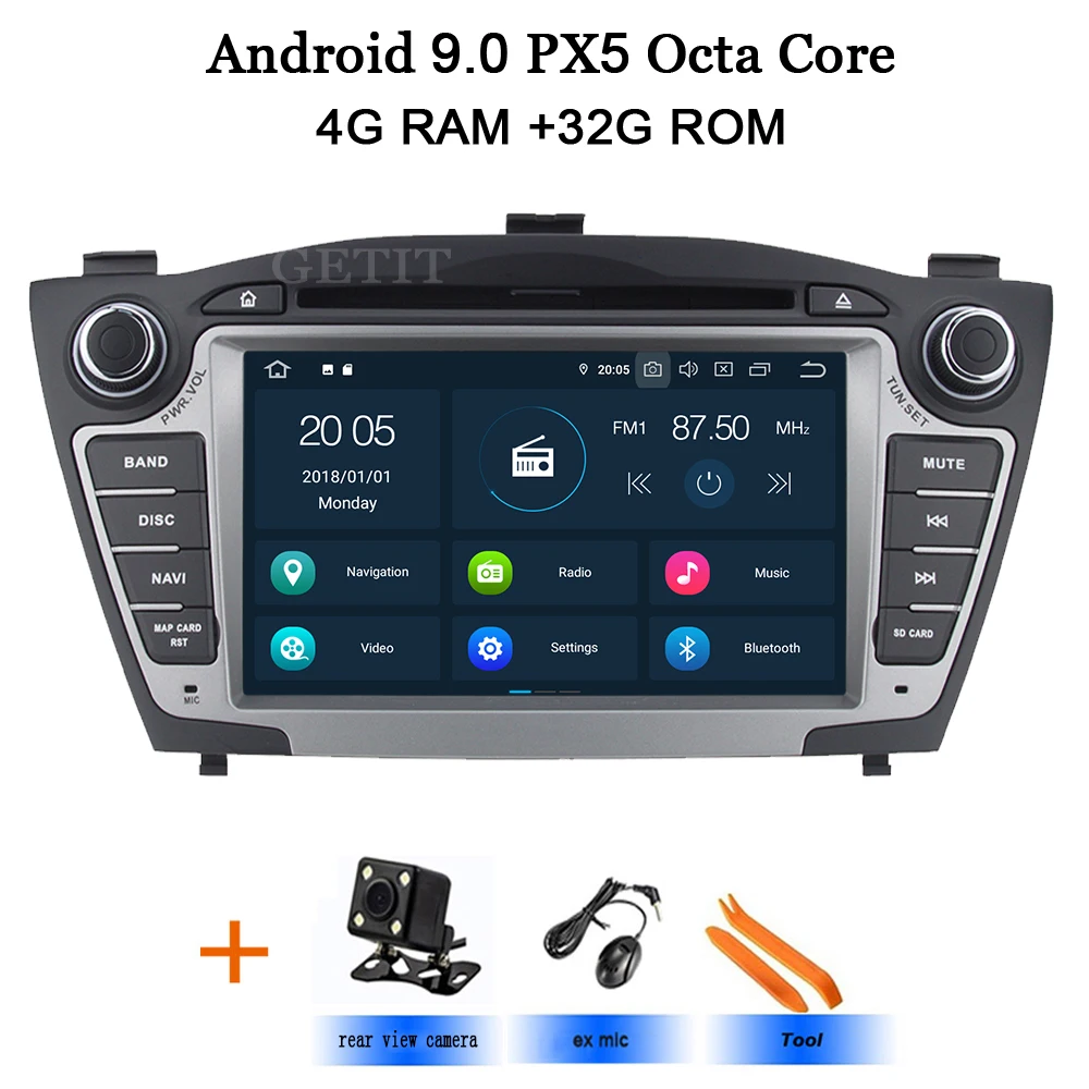 Best 4 GB RAM Android 9.0 Car DVD Player for Hyundai iX35 IX 35 Tucson 2011 2012 2013 with Radio WiFi Bluetooth GPS 2