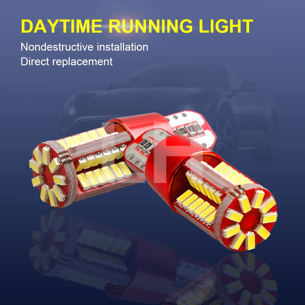 2 шт. Автомобильный светодиодный 3014 SMD 57 6000K противотуманная фара T10 T15 Тормозная