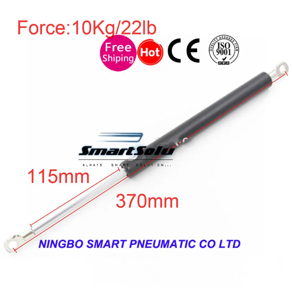 

free shipping 10KG/22lb Force 115mm Stroke Gas Spring Furniture Gas Strut Lift Prop Door 370mm Central Distance Auto Gas Springs