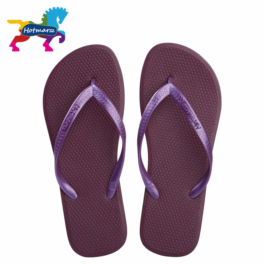 Hotmarzz Summer Women Flip Flop Flat Sandals Beach Purple Shoes Solid