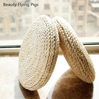 

Tatami futon meditation cushion thickening yoga circle corn husk straw braid mat japanese style