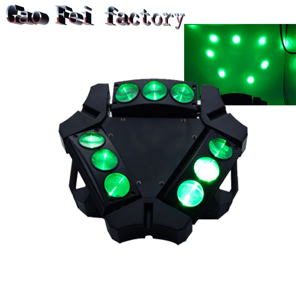 

New Arrival MINI LED 9x10W Led Spider Light RGBW 16/48CH DMX Stage Lights Dj Led Spider Moving Head Beam Light