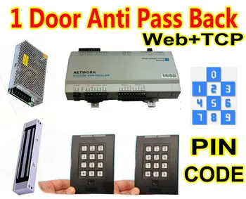 

1 Door Double-Way Pin-Code Control Panel with Web Server/Web Browser Controller Panel+1 pcs Magnetic lock+2 pcs Password Reader