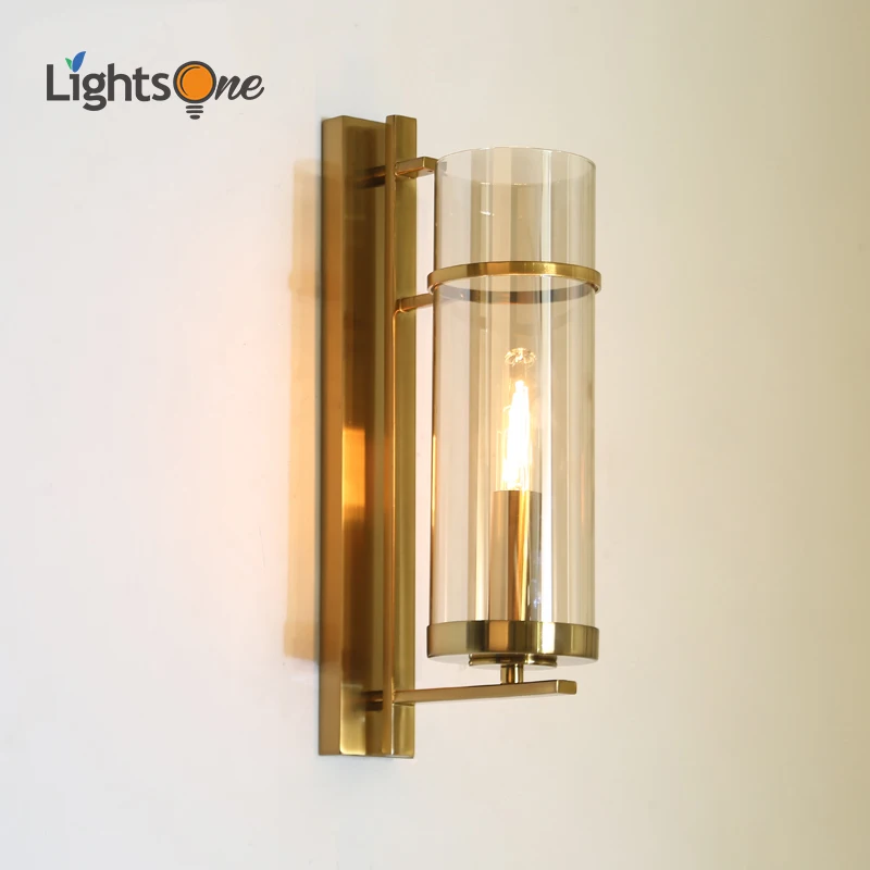 

Light luxury glass wall lamp living room after the modern minimalist bedroom bedside wall lamps