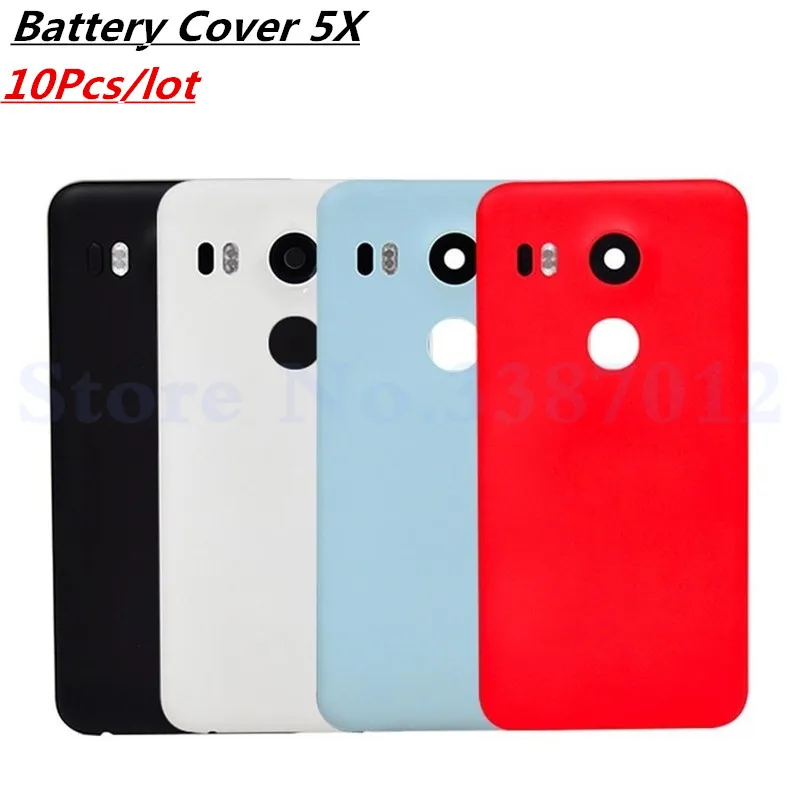 10 шт./лот для LG Google Nexus 5X Задняя крышка батареи задняя дверь Корпус чехол запасные