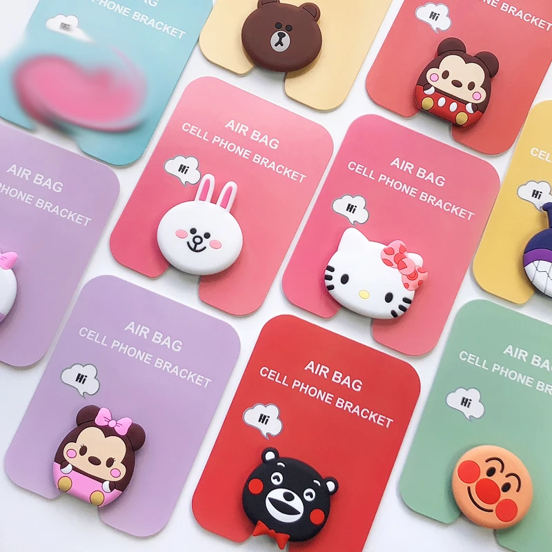 

Cute Doraemon Melody Luna Cat Hello Kitty Expanding Stand and Grip Phone Finger Holder for IPhone X 8 7 6 6S Plus Mobile Holder