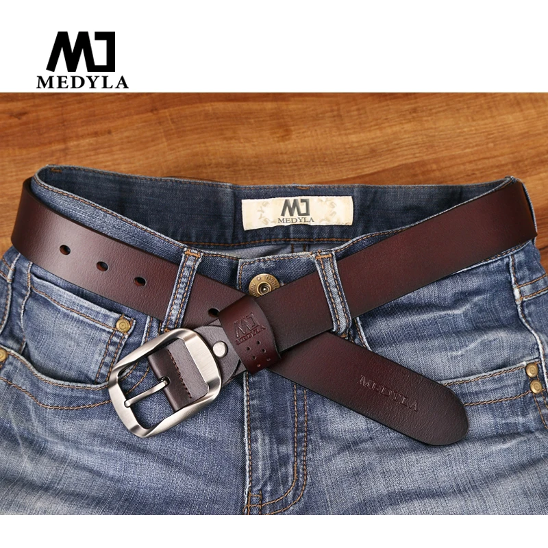 MEDYLA Dropship High Quality Genuine Leather Luxury Strap Male Belts For Men Jeans Casual Belt ...