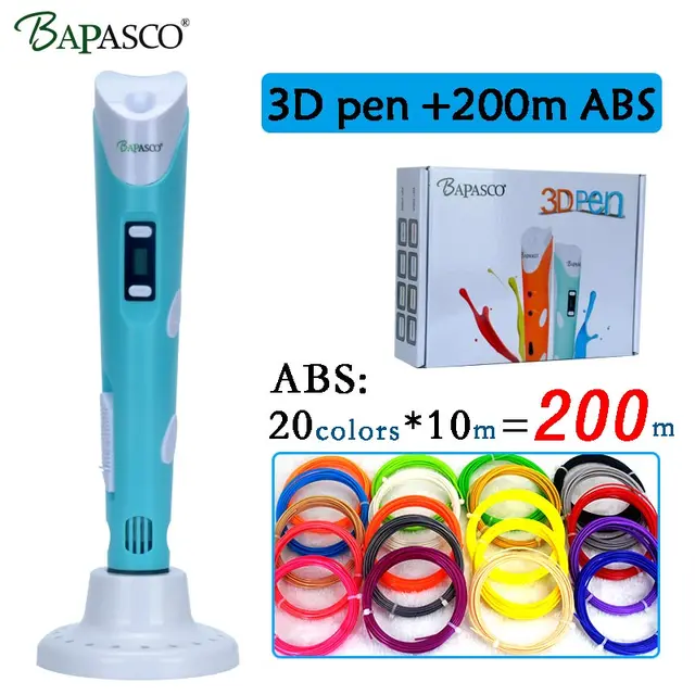 Special Price 3D pens BAPASCO 2nd Generation RP-100B LED Display DIY 3D Printer Pen With 3Color 9M ABS Arts 3d pens For Kids Drawing Tools Special Price 3D pens BAPASCO 2nd Generation RP-100B LED Display DIY 3D Printer Pen With 3Color 9M ABS Arts 3d pens For Kids Drawing Tools