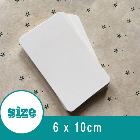 6cm 10cm white paper jams blank flash cards diy personalized flash card size