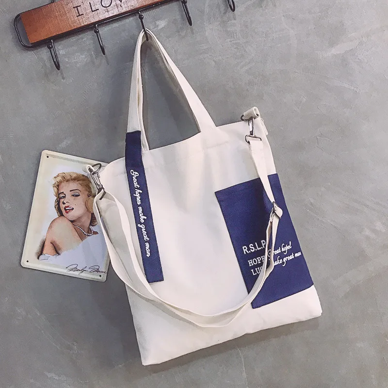 Hazy beauty Letter эко сумка женская в Корейском стиле одинарный на плечо холщовый