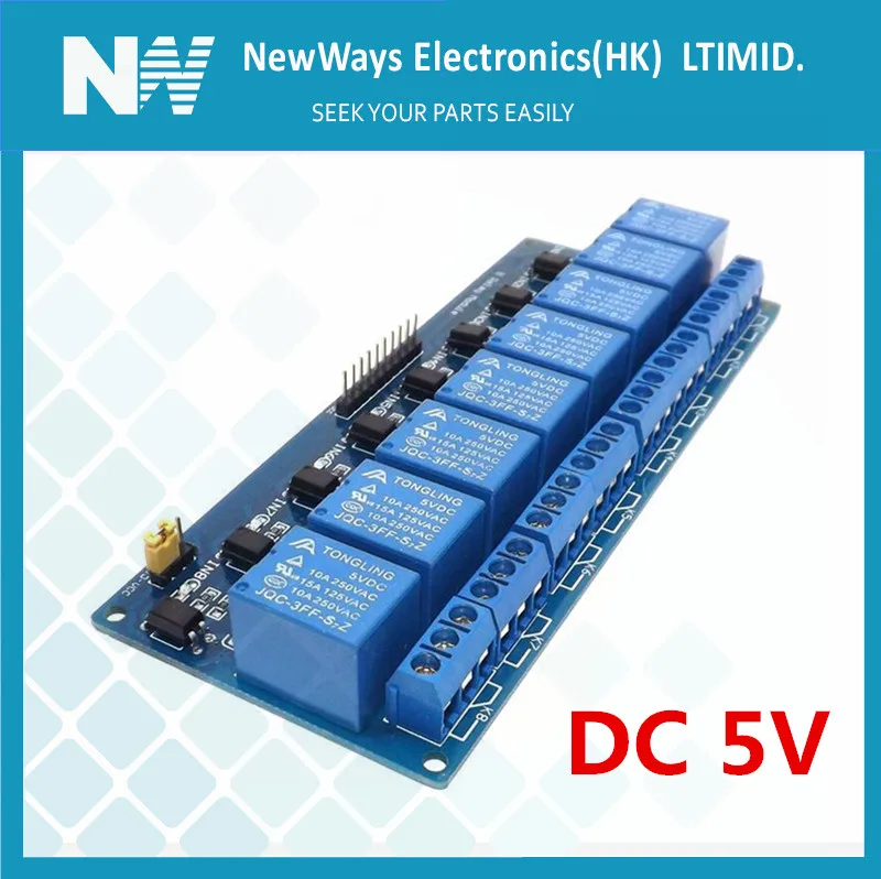 

8 channels DC5V relay module supports low level trigger eight-way relay expansion board development board