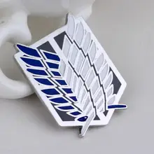 Serie Anime Attack On Titan prendedores grandes broches de moda Pin badge exquisita joyería abajo punteras para cuello broche de solapa hombres