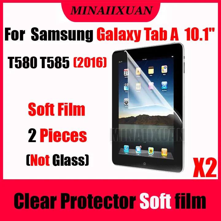 

2Pcs Clear Screen Protector Protective Soft Film (NOT Glass) For Samsung Galaxy Tab A 10.1 (2016) T580 T585 T585N T585C Tablet