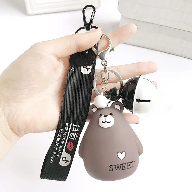 

Fashion Keychains Cute Kawaii Bibi Vocal Bear Key Chain Ring Anime Keychain Creative Trinket Charm Women Girl Kids Keyring C015