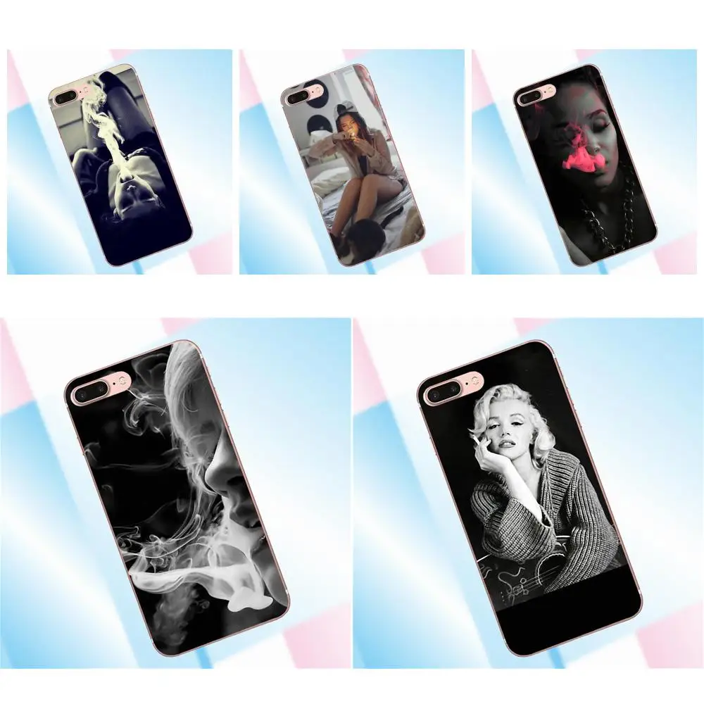 

For Galaxy Alpha Core Prime Note 4 5 8 S3 S4 S5 S6 S7 S8 S9 mini edge Plus Luxury Vertical Phone Case Weed Smoke Sexy Girls