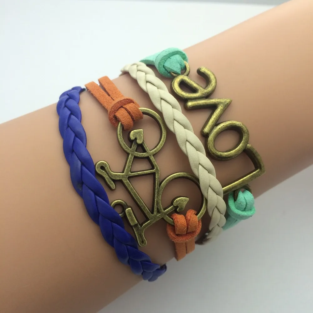

Male Bracelet Leather Wrap Charm Bracelet Bohemian Female Jewelry