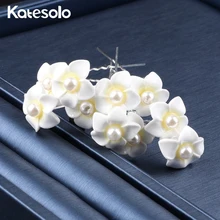 Элегантные свадебные заколки для волос 10 шт. жемчужные свадебные заколки для волос с цветами аксессуары для волос невесты заколки для волос для девочек для женщин