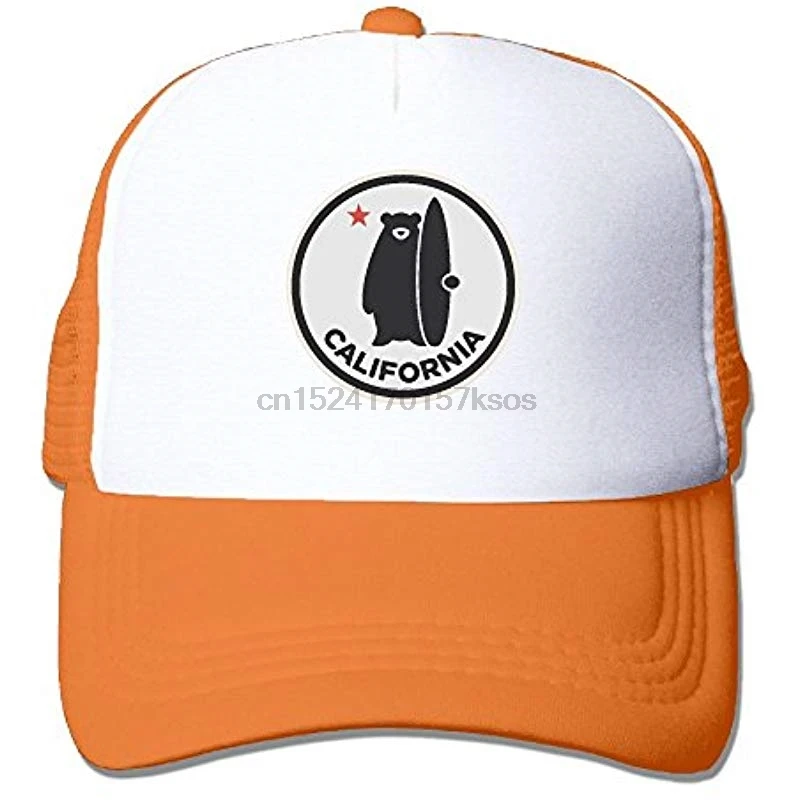 

Fdreattyuny California Star Bear Surf Fashion Baseball Cap for Men and Women Adjustable Mesh Trucker Hat
