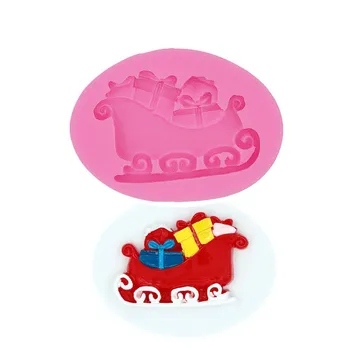 

Gadgets sleighChristmas fondant cake decorations cupcake polymer clay Soap embed wax mold