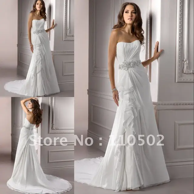 Chiffon Strapless Wedding Dresses