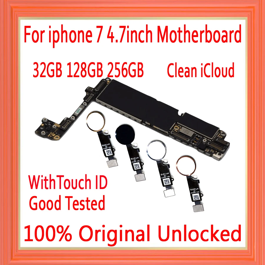 Полная логическая плата материнская для iphone 7 с Touch ID/witwith ID 100% оригинальная
