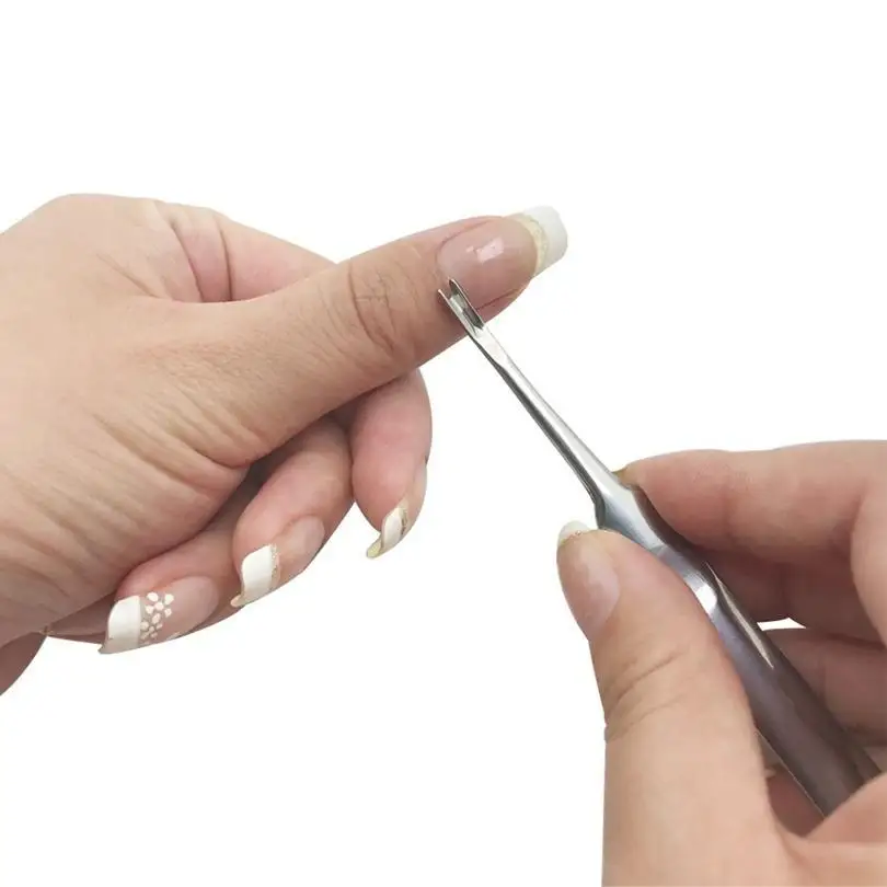 Cuticle instruments 1pcs steel nail fork dead skin fork nipper pusher trimmer callus cuticle