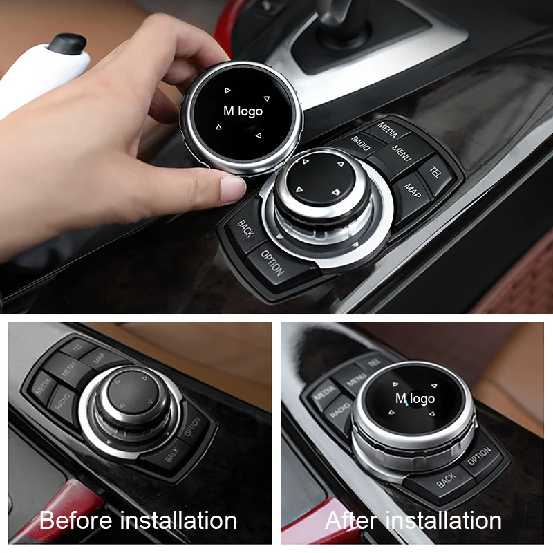 Мультимедийные кнопки, крышка, наклейка для BMW F30 F10 F20 F25 F07 X1 X3 X5 X6 3 серии, Автомобильный интерьер, мультимедийная ручка, рамка, украшение