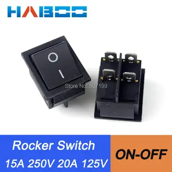 

50pcs/lot 15A250VAC electric rocker switch 4pins 2positions on-off SPST mini automation boat switch panel household appliance