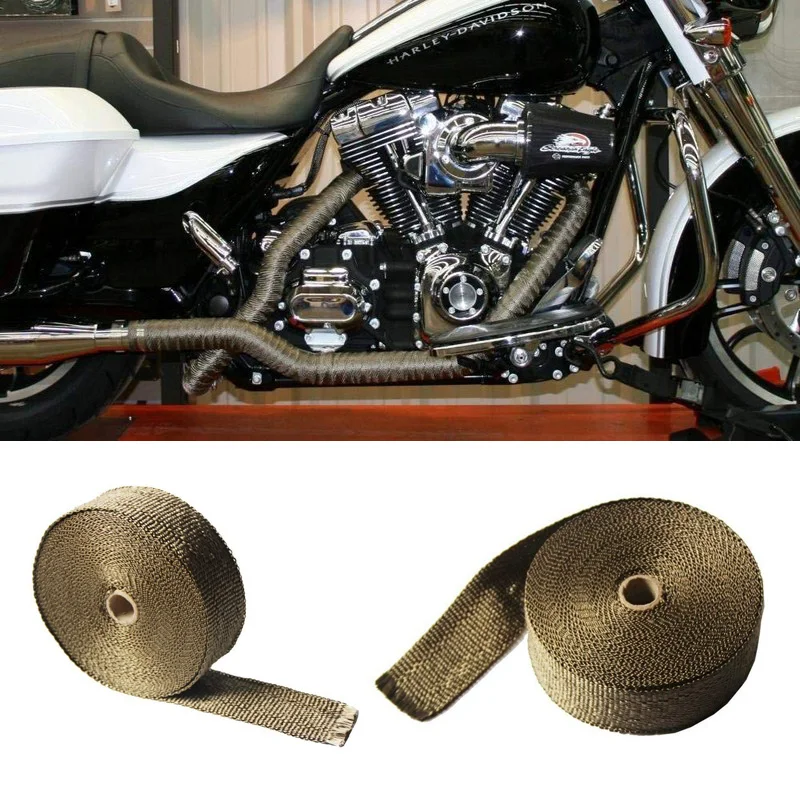 5cm15m Heat Wrap Exhaust Manifold Downpipe with 6 30cm Cable Ties for Car Motorcycle car accessories (6)