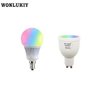 

5W GU10 E14 Mi.Light Led Bulb RGBW RGBWW RGBCCT (RGB+Warm White+White ) Lamp Control by 2.4G RF Remote Controller Or iBox