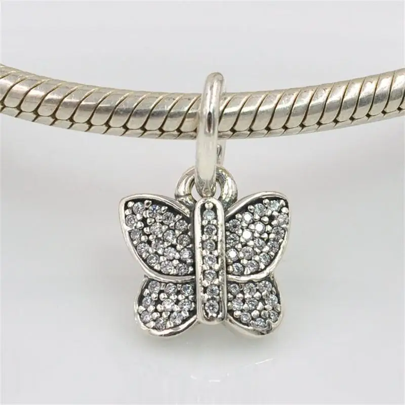 Butterfly Pendant Charm Fits European Charms Bracelet Necklace 925