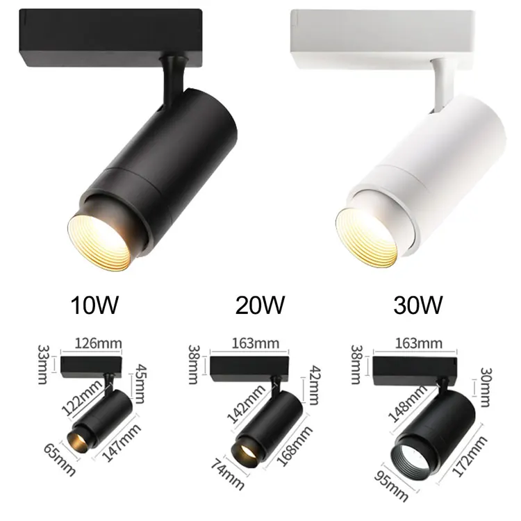 Beam Angle Adjustable COB LED Track Light 30W 20W 10W Rail SpotLight led Rail Track Lamp for Store Shop Mall Exhibition lighting (6)