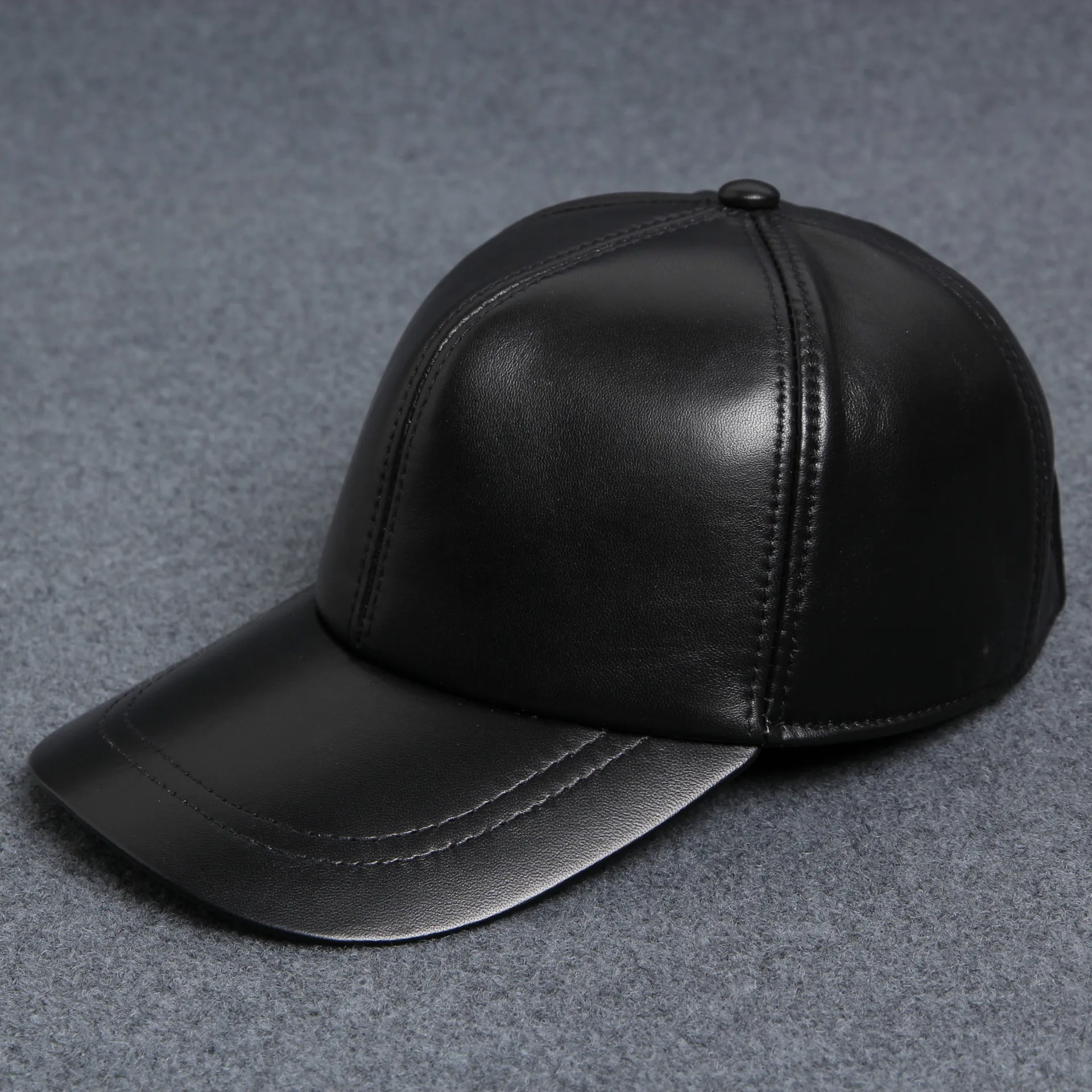 Casual Baseball Cap Mens Casual Sports Solid Sheepskin 100 Genuine