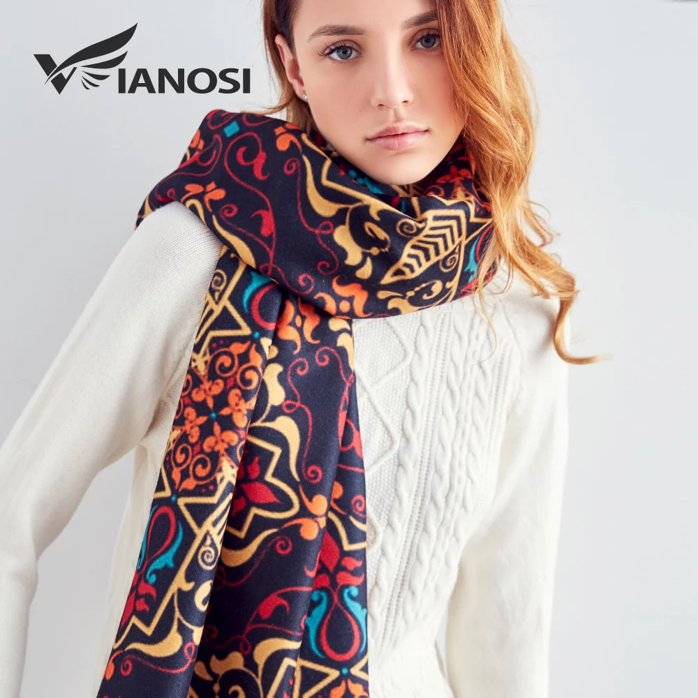 

[VIANOSI] Print Wool Scarf Women Shawl and Scarves Fashion Warm Winter Scarf Luxury Foulard Thicken Bufanda Mujer