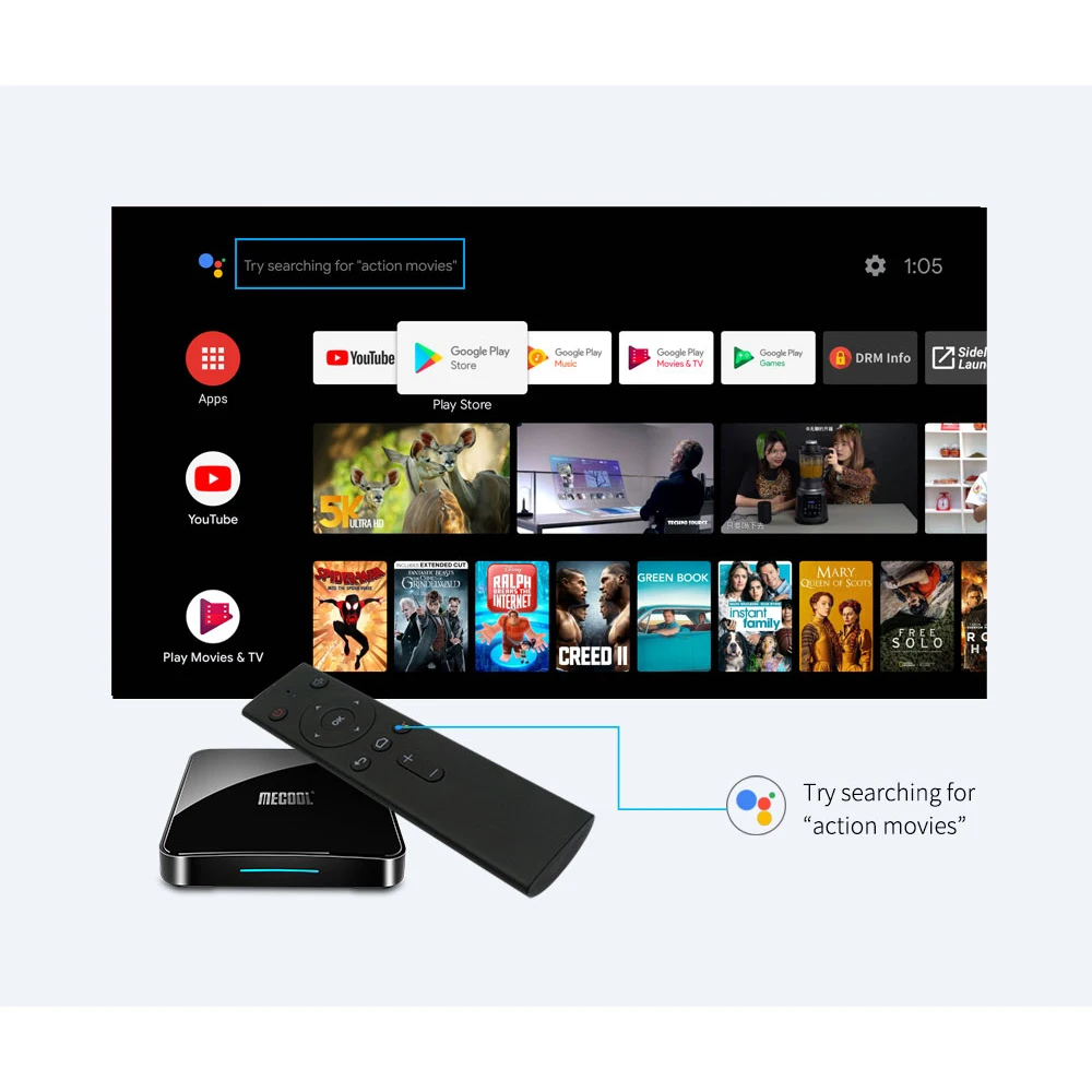 Сертифицированный Google Android tv 9,0 tv Box MECOOL KM3 A tv 4 Гб ram 64 Гб Amlogic S905X2 4 K 2,4G/5G 2T2R WiFi BT4.0 телеприставка