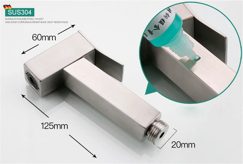 Смеситель для биде из нержавеющей стали, Одноместный холодный угловой клапан для туалета, ручная гигиеническая насадка для душа, распылитель для домашних животных, аэрограф