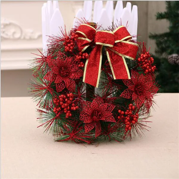 Christmas Wreath Decoration Accessories Xmas Ornaments Garland Window ...