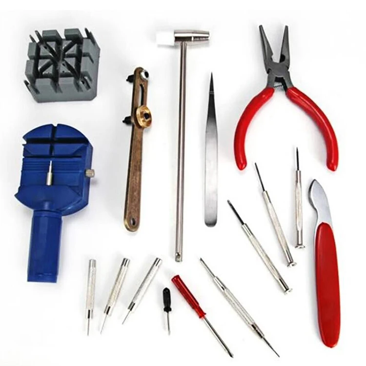 16pc/set Watches and clocks Repair Tool set Watchband Holder Hammer