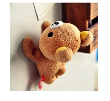 

Super cute soft plush lazy bear Rilakkuma fridge magnets toy doll,creative birthday & holiday gifts for girls,1 pc