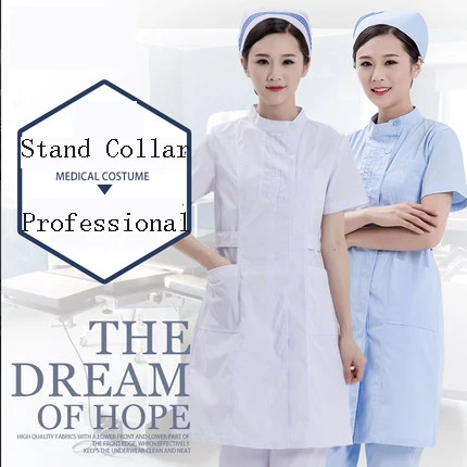 

2017 New Medical Nurse Uniform Women Lab Coat Fashion Design Slim Fit Nurse Overalls Breathable Dental Clinic Workwear Clothes