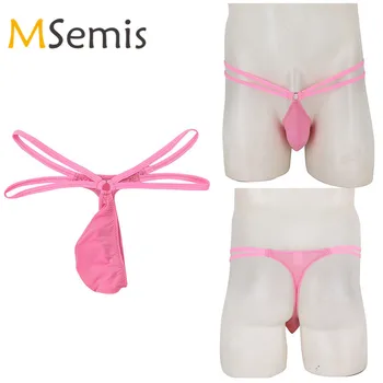 

MSemis Sexy Gay Mens Lingerie Jockstrap Gay Panties Waist Straps Bulge Pouch Panties Sexy Mini Coverage G-string Thong Underwear