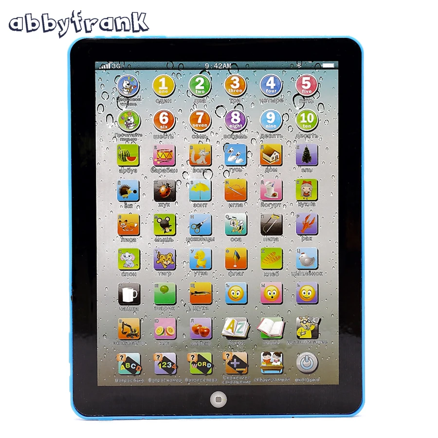 Abbyfrank Russian Kid Sounding Toy Educational Electronic Multifunction Tablet For Early Baby Development Gift For Children