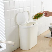 Креативный пластиковый толкающий мусорный бак многофункциональный современный дом гостиная кухня ванная Большая Крытая мусорная корзина