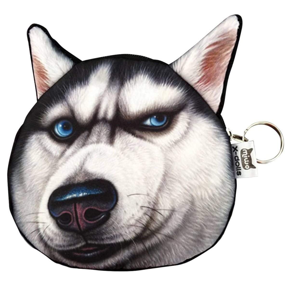

FGGS-Cute Lovely 3D Dog Face Zipper Case Coin Girl Purse Wallet Makeup Bag Pouch Huskies
