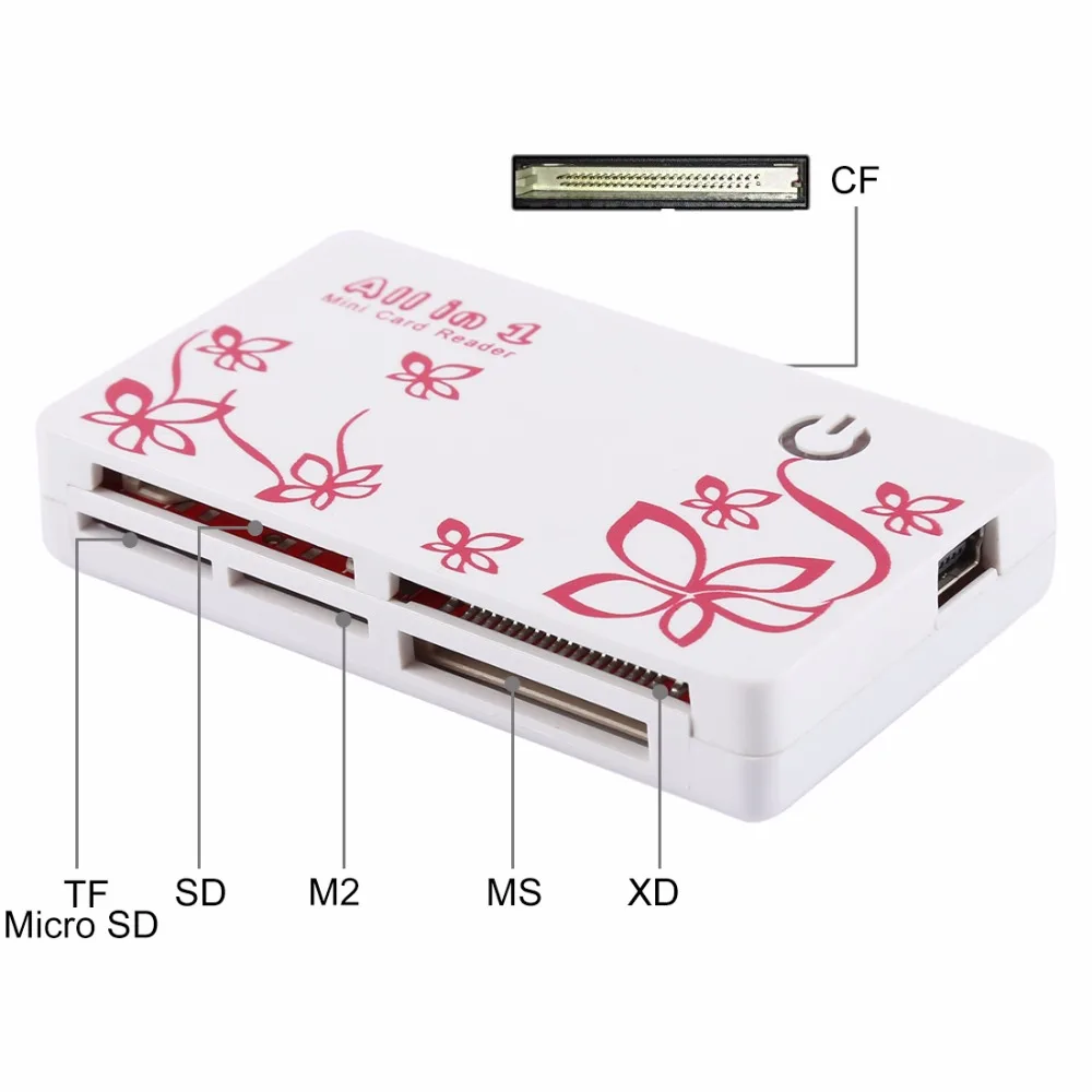 Все в 1 (SD, XD, TF, M2, MS, CF) мини устройство чтения карт памяти